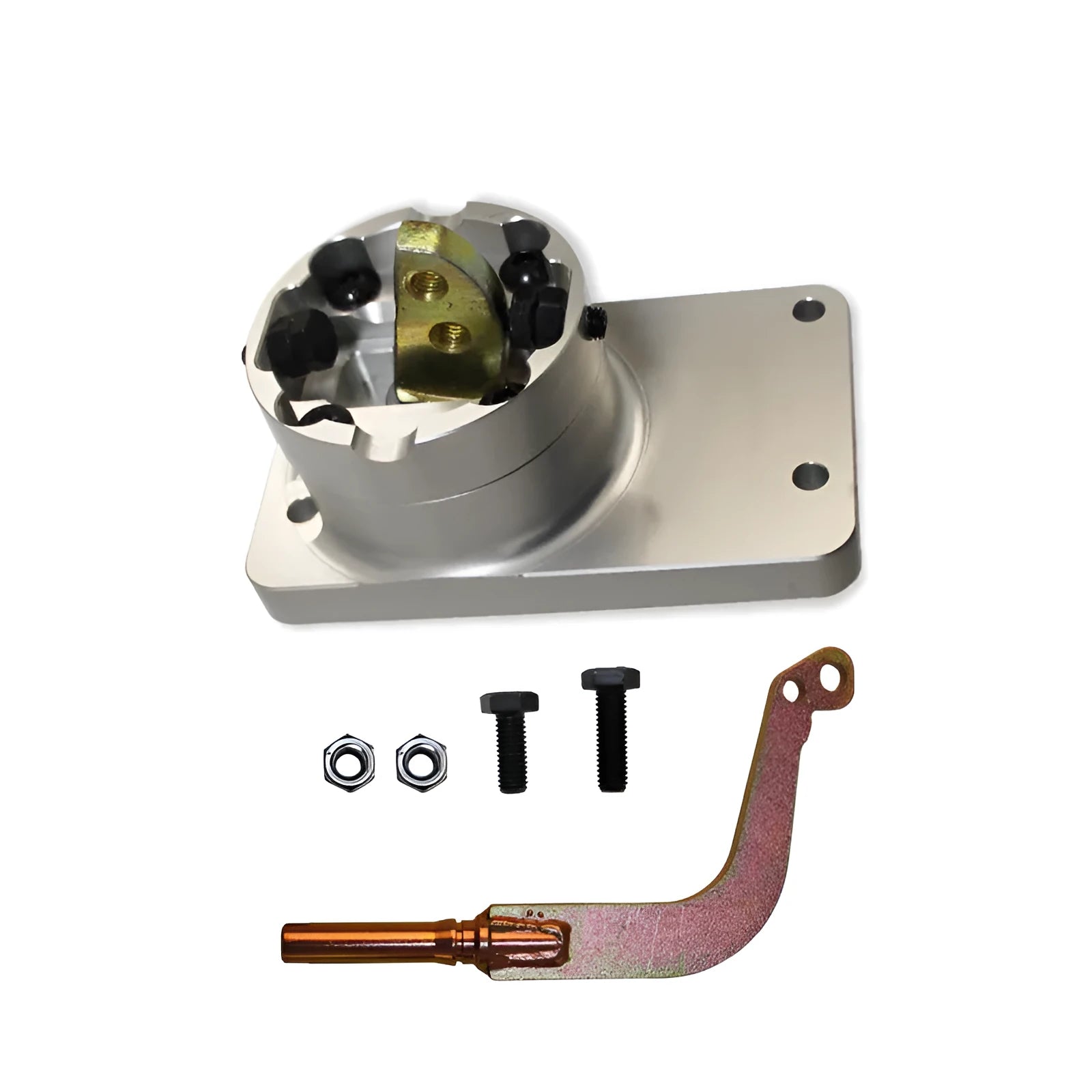 Silver aluminium alloy shift short lever for Horton vehicles with mounting hardware