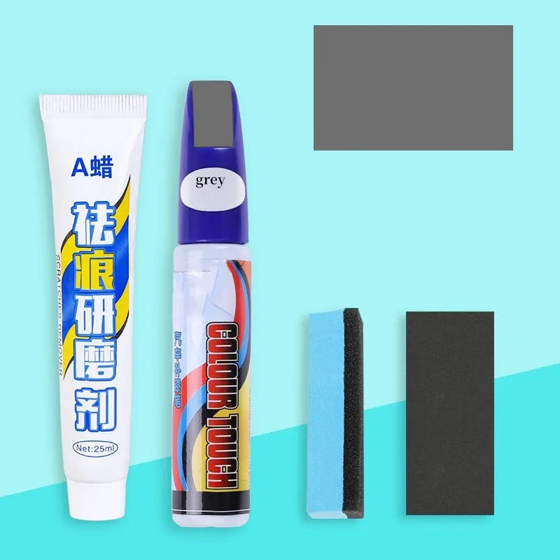Automotive paint repair kit with touch-up pen, Scratch A wax, sponge, and sandpaper for car scratch repair