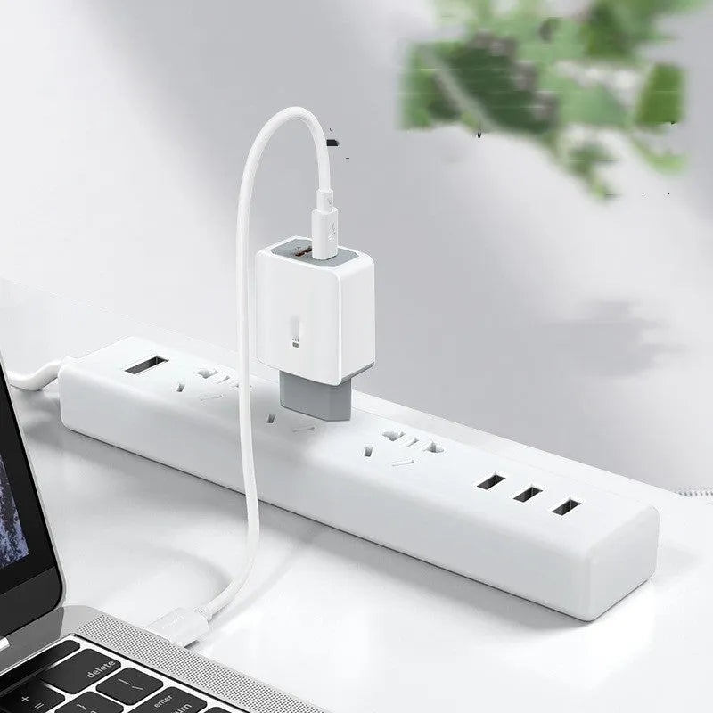 White European standard phone fast charger and USB cable set with fireproof ABS PC construction
