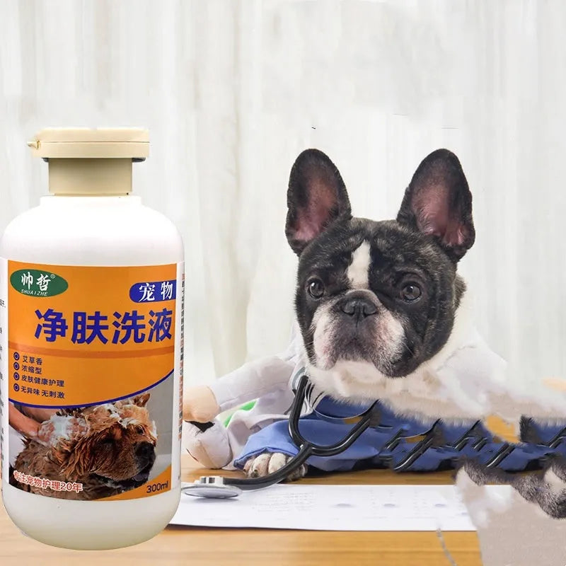 300ml bottle of medicated pet cleansing body lotion for dogs and cats skin care