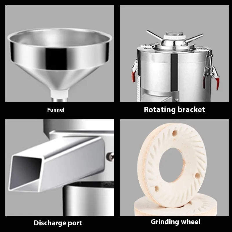 Stainless steel electric sesame paste grinding machine with 100mm wheel for household use