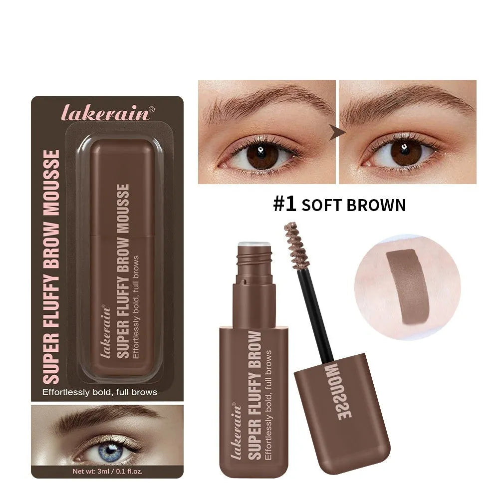 Eyebrow cream packaging showing six colour shade options for brow definition