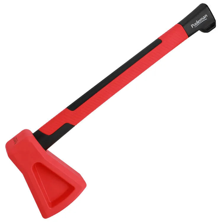 Red plastic fitness axe trainer for muscle strength workouts