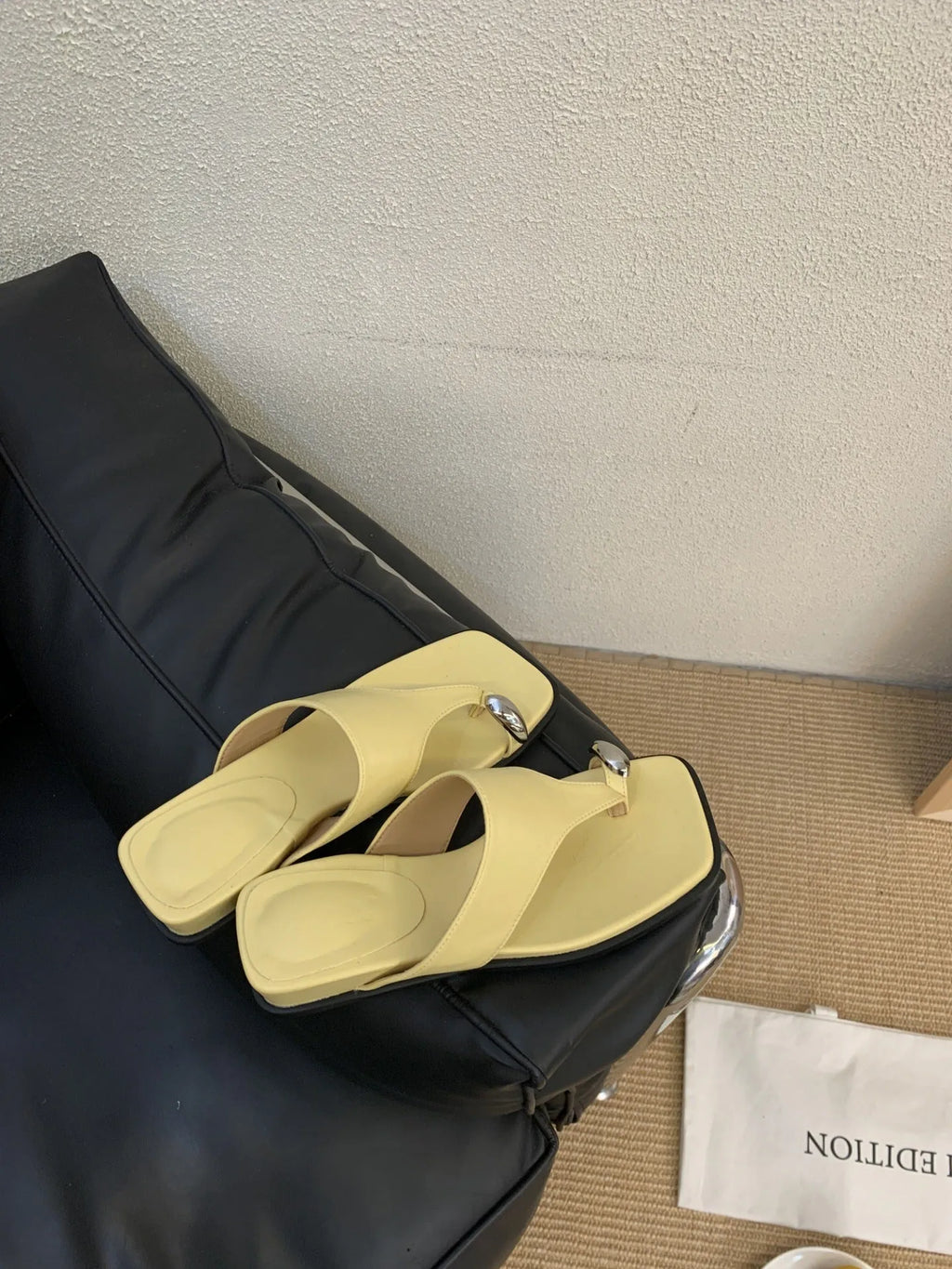 Wedge flip-flops summer outdoor seaside beach slippers Roman shoes with microfiber upper and rubber sole in apricot colour