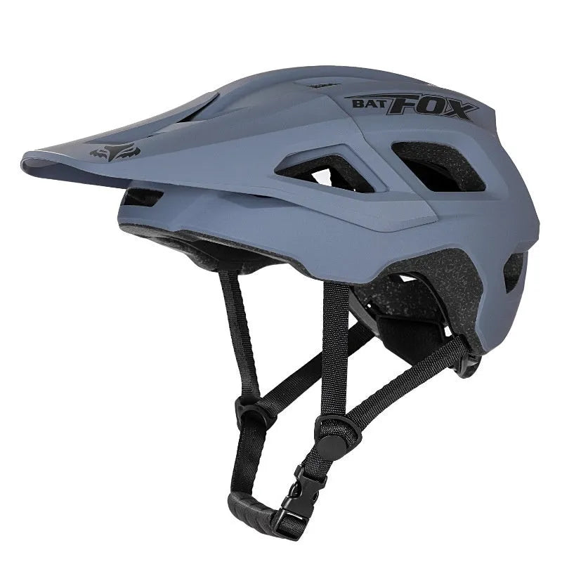 Mountain bike helmet with removable brim in multiple colour options showing ultra light PC EPS construction