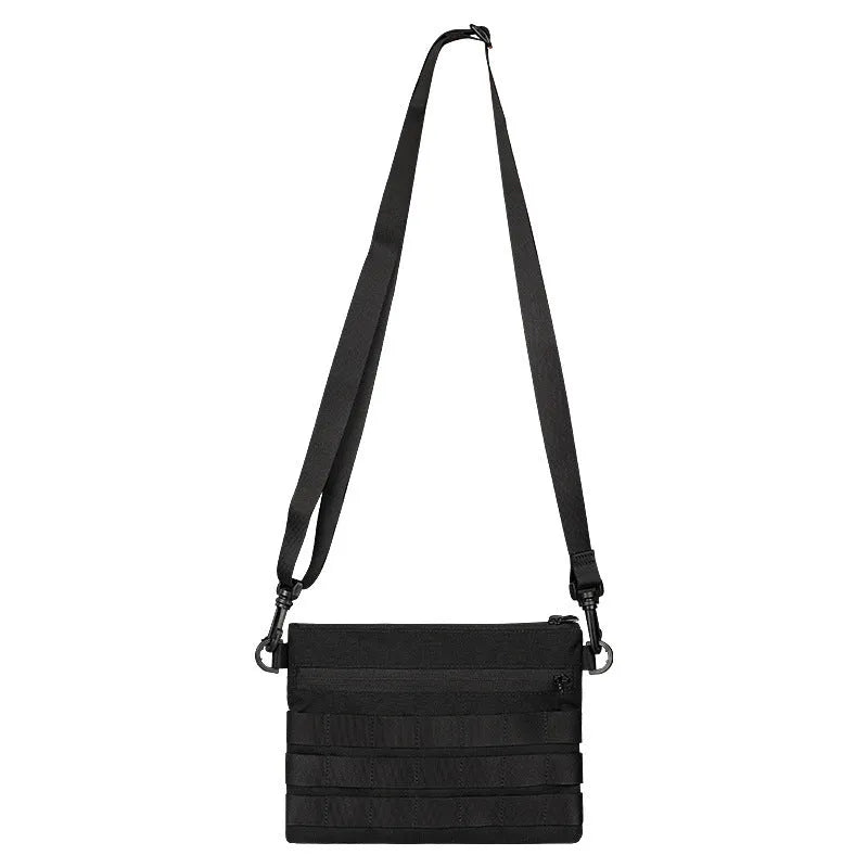 Black Oxford cloth portable outdoor tactical pouch measuring 18cm by 3.5cm
