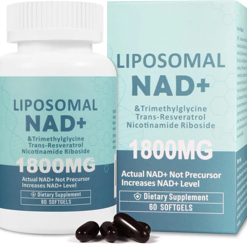 Bottle of nicotinamide mononucleotide gel capsules showing 60 or 120 count option.