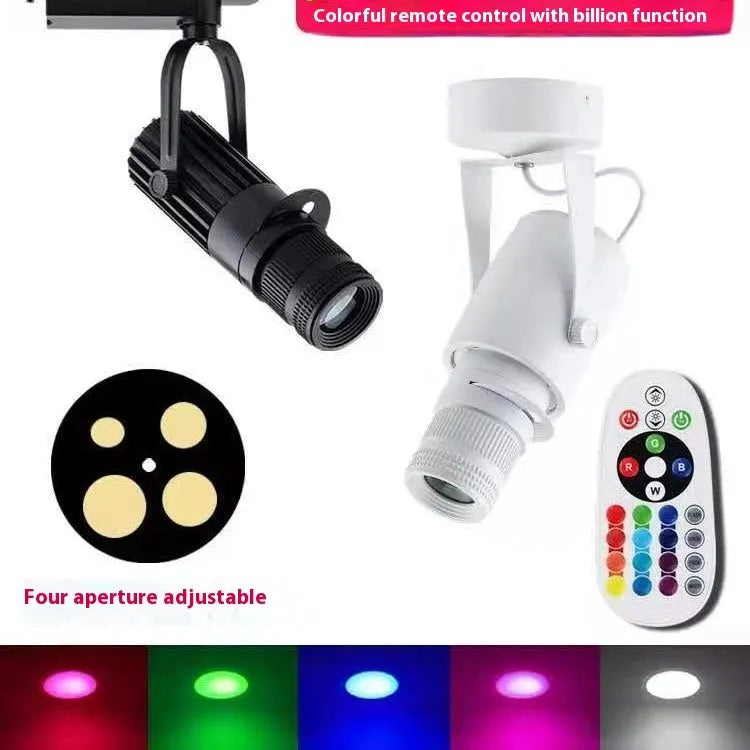 Black aluminium surface-mounted LED spotlight with 20W power and 3000K warm white light for restaurants
