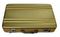 Aluminium alloy metal card holder in choice of six colours showing dimensions.