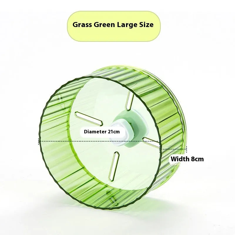 A plastic running wheel toy for parrots and birds, shown in multiple colour options.