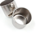Stainless steel birdcage feeder in natural silver colour, shown in small, medium, and large sizes.