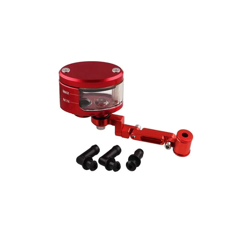 Universal motorcycle front brake fluid reservoir bracket 60mm in black finish with oil cup