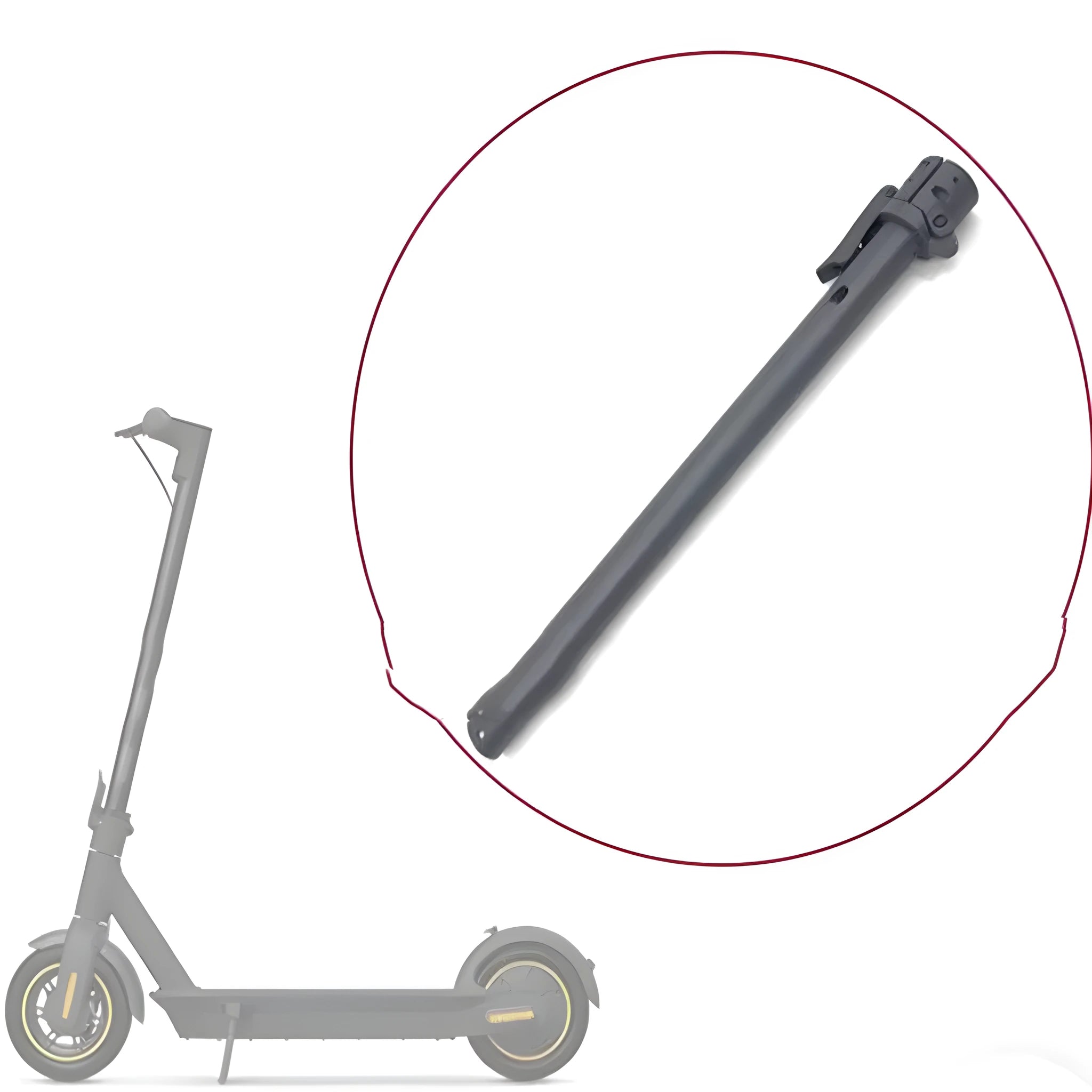 Black folding upright pole accessory for Ninebot Nine Electric Scooter