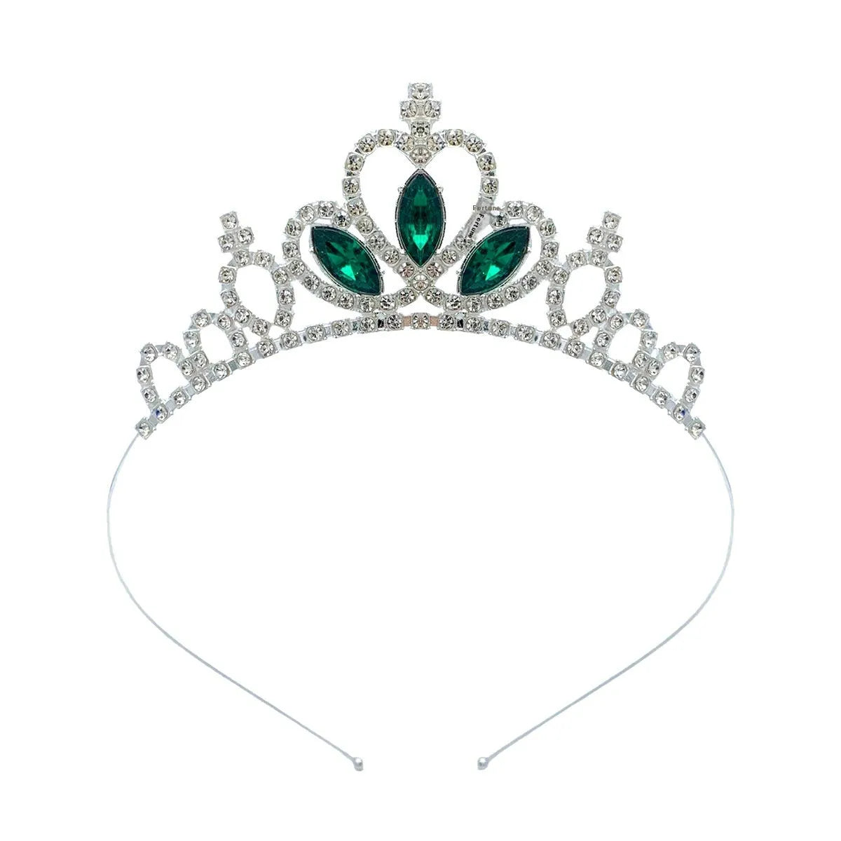 Girl's electroplated alloy princess crown headdress in gold and silver colour variations for birthday parties