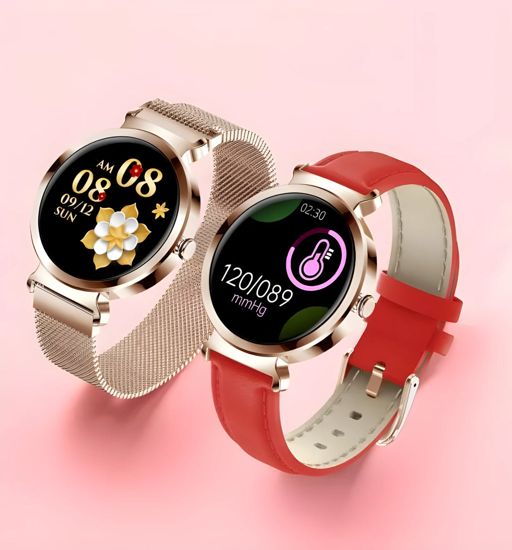 Zinc alloy smart bracelet watch with 1.28-inch screen and adjustable straps in six colour options