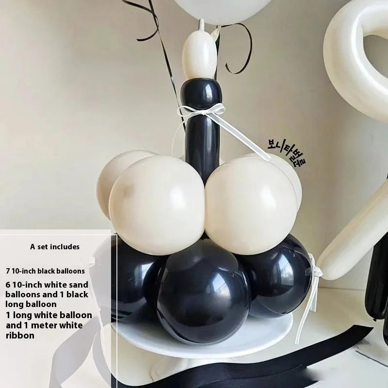 Round balloon bouquet cake decoration DIY kit with complete balloon sets for birthday parties