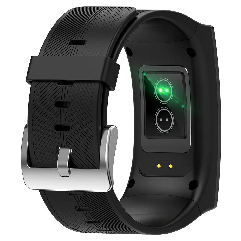 Black Bluetooth waterproof sports watch with 1.91-inch screen and silicone wrist strap