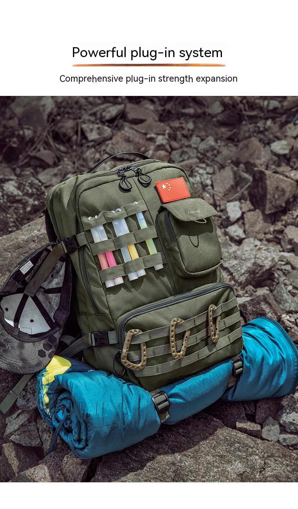 17 inch tactical backpack in Army Green colour with waterproof nylon construction