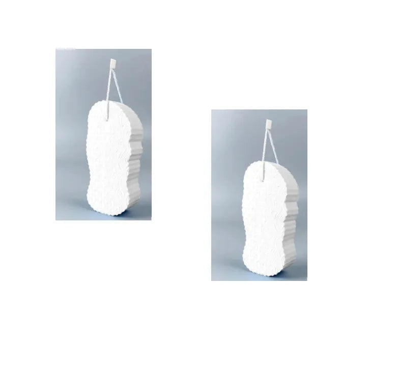 3D fish scale pattern bath sponge exfoliator in multiple colour options including white, grey, pink and light blue