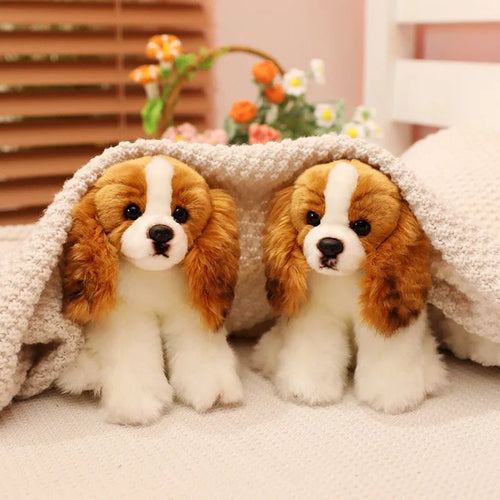 Beagle plush toy simulation dog doll 20cm yellow and white soft stuffed animal