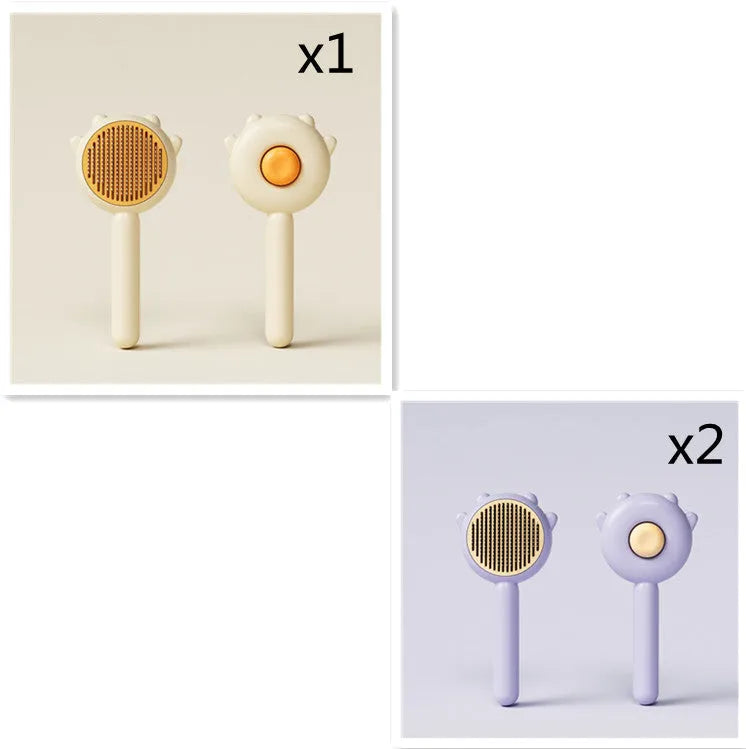 Green pet grooming comb with stainless steel teeth and ABS handle for cats and dogs