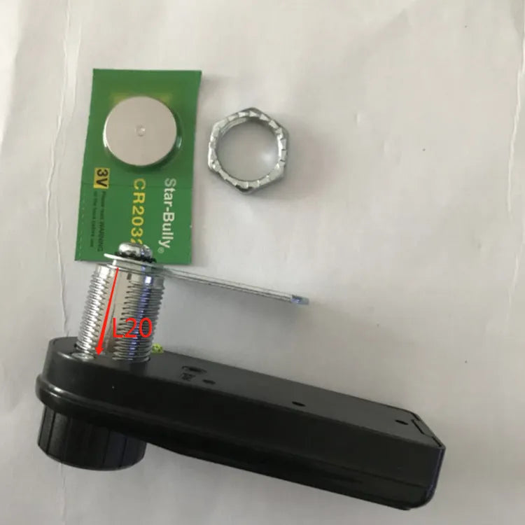 Home electronic cabinet lock in silver metal finish with screw mechanism and lock body, suitable for wooden and metal cabinets