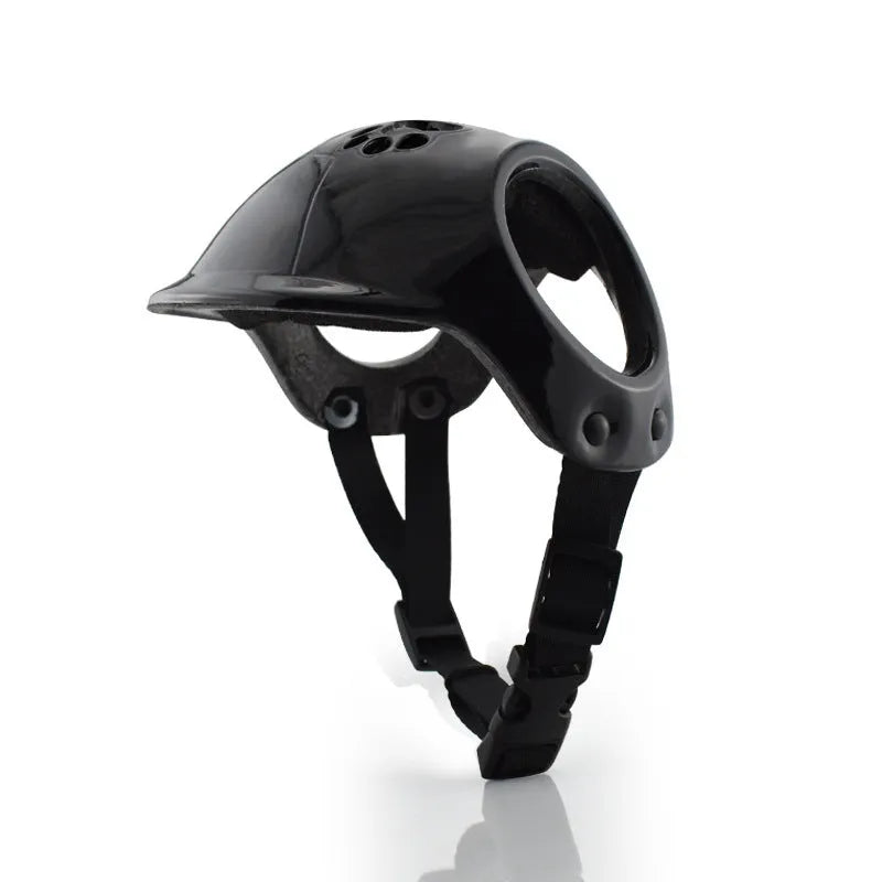 Plastic cycling helmet for small and medium dogs in black, white or pink