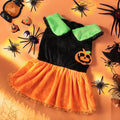 Crystal velvet Halloween pumpkin skirt costume for pet dog or cat in multiple sizes