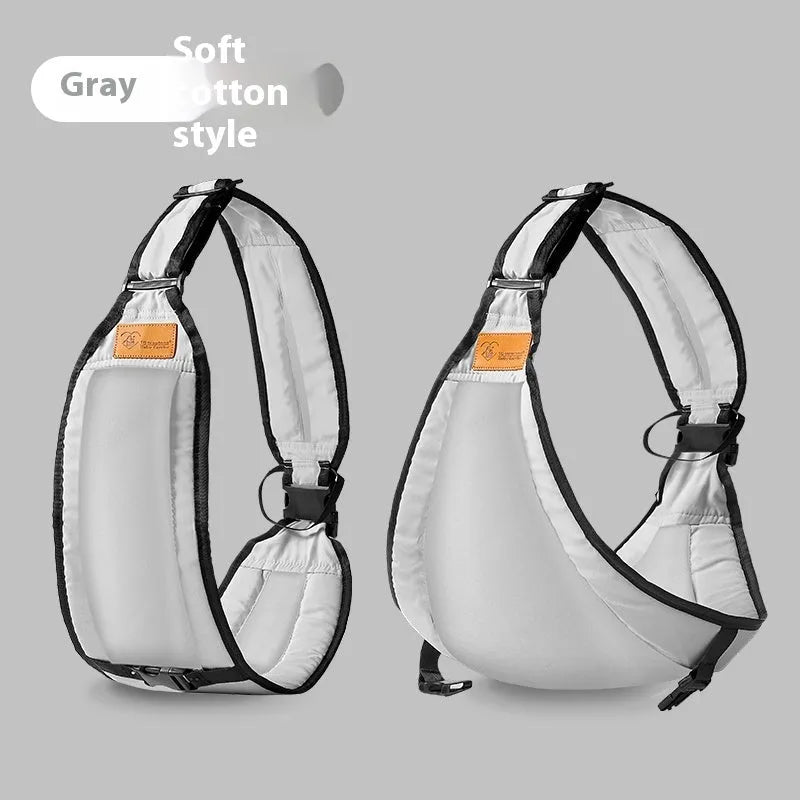 Baby carrier waist stool in a cloth cover, suitable for children 1-48 months with a 25kg load capacity.