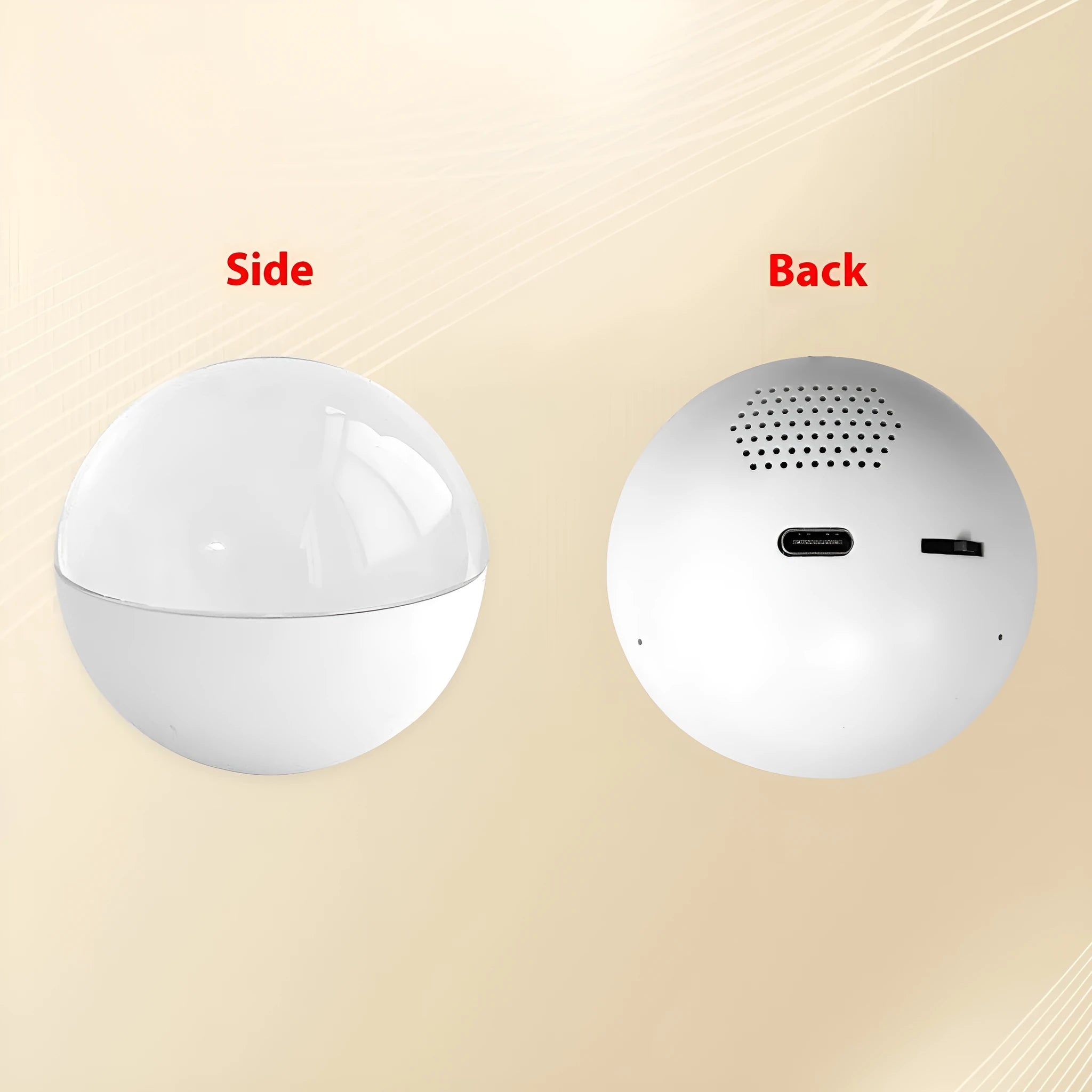 Electronic ball video player with round screen showing video playback