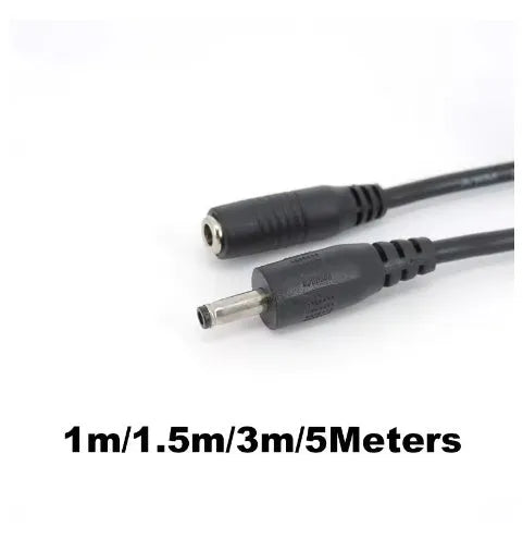 Black copper core male to female DC power cord for audio video equipment