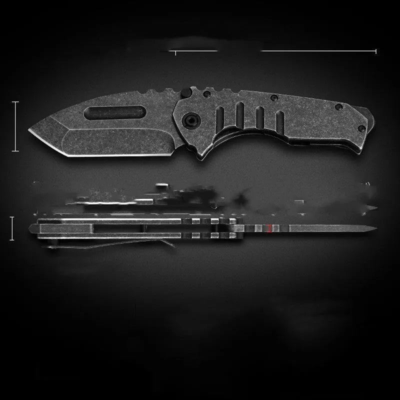 Outdoor folding knife with D2 steel blade, 22 cm overall length, 9 cm blade, and 130 mm handle in 907 style