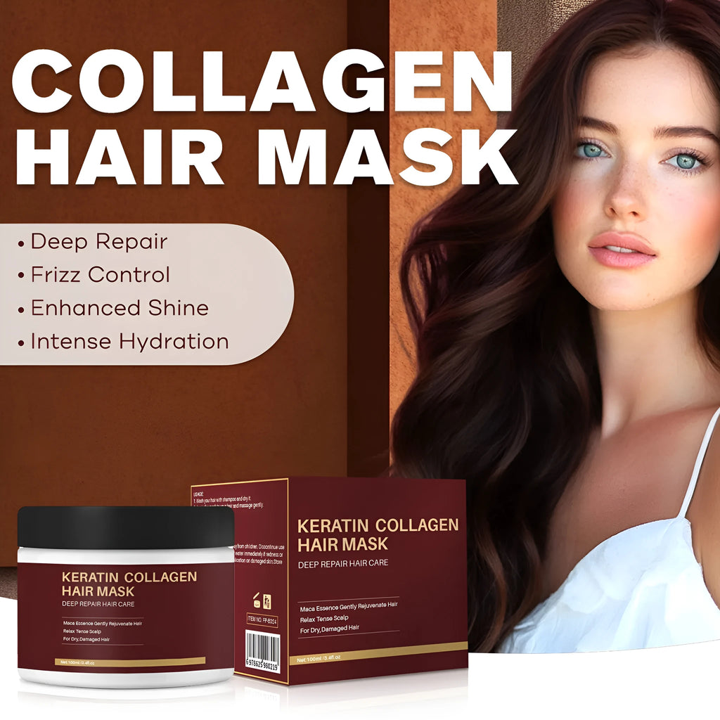 100ml collagen hair mask bottle for moisturising and repairing dry, damaged hair