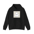 Black loose fit drop-shoulder sleeve hoodie with front kangaroo pocket, casual pullover style.