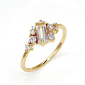 Women's silver electroplated ring with white crystal blingbling shiny finish on white background