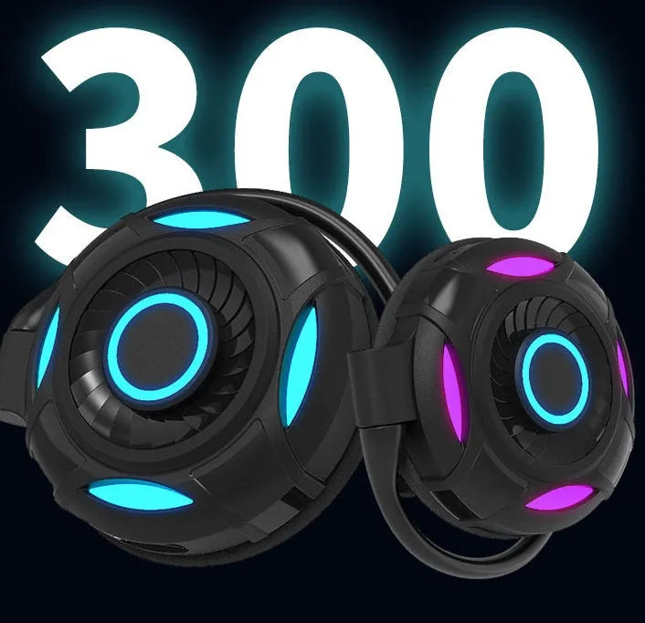 Black and white Bluetooth 5.0 wireless earphones with hanging ear design