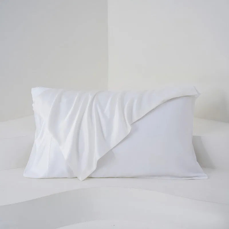Pair of bamboo fiber satin pillowcases 50x77cm in modern simplicity style
