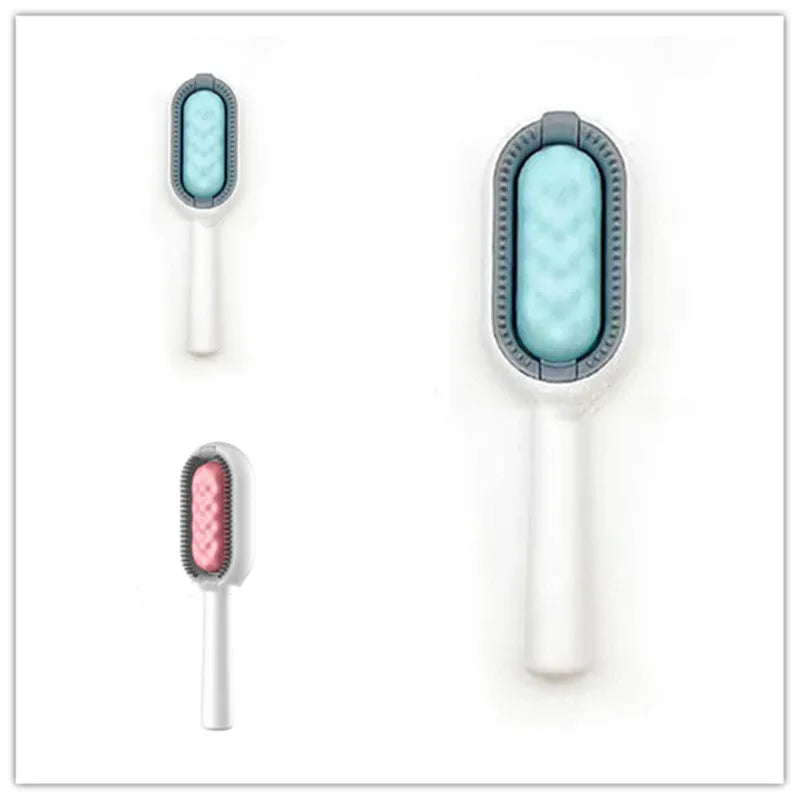 Green plastic pet hair removal comb with disposable adhesive wipes for cats and dogs