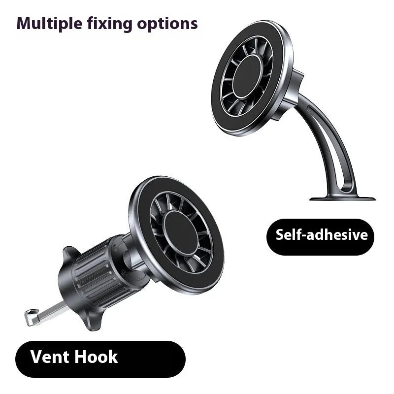 YC19 magnetic car phone holder with suction cup mount on car dashboard air vent
