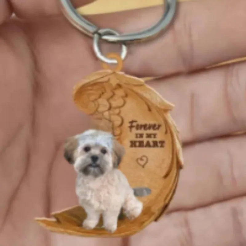 Square acrylic dog car hanging ornament measuring 9cm for interior decoration