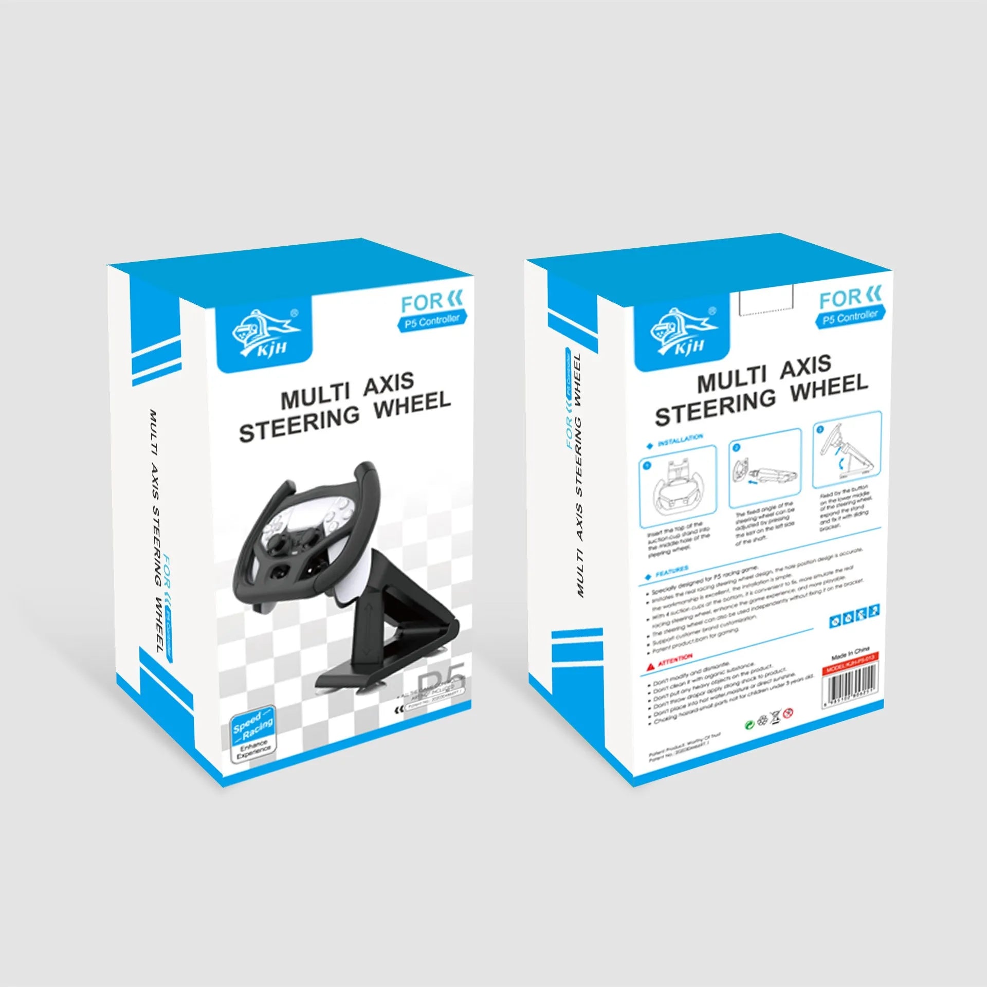 Black ABS plastic gamepad steering wheel bracket with a suction cup mount for mobile phones.