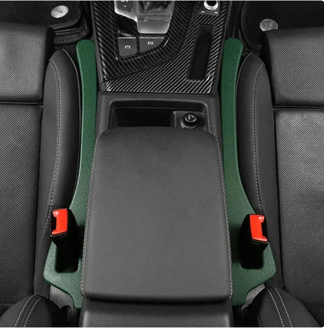 Polyurethane car seat gap strips in black brown red beige colours preventing items falling between seats