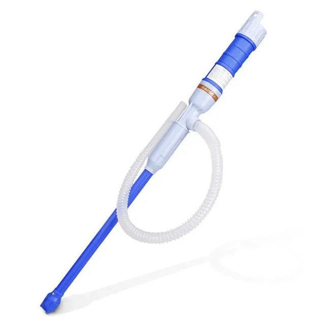 Blue manual hand pump for fuel transfer with suction tube