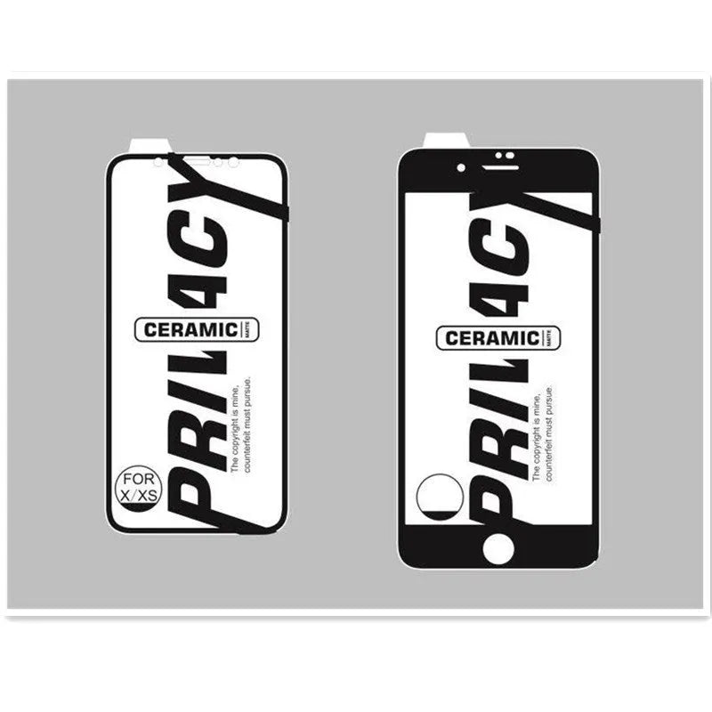 Ceramic matte anti-peep screen protector for iPhone showing narrow 30-degree viewing angle