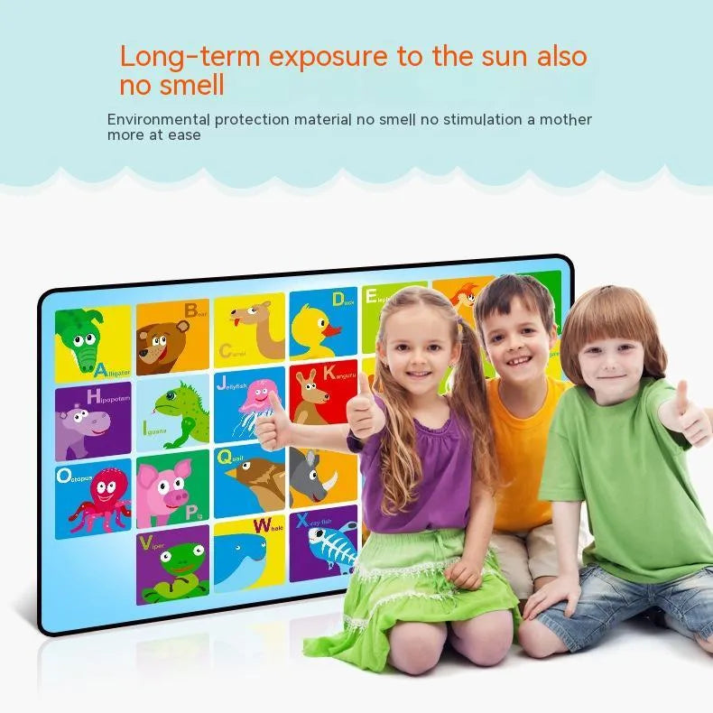 Automatic retractable car sunshade with magnetic fixing showing cartoon animal letters design