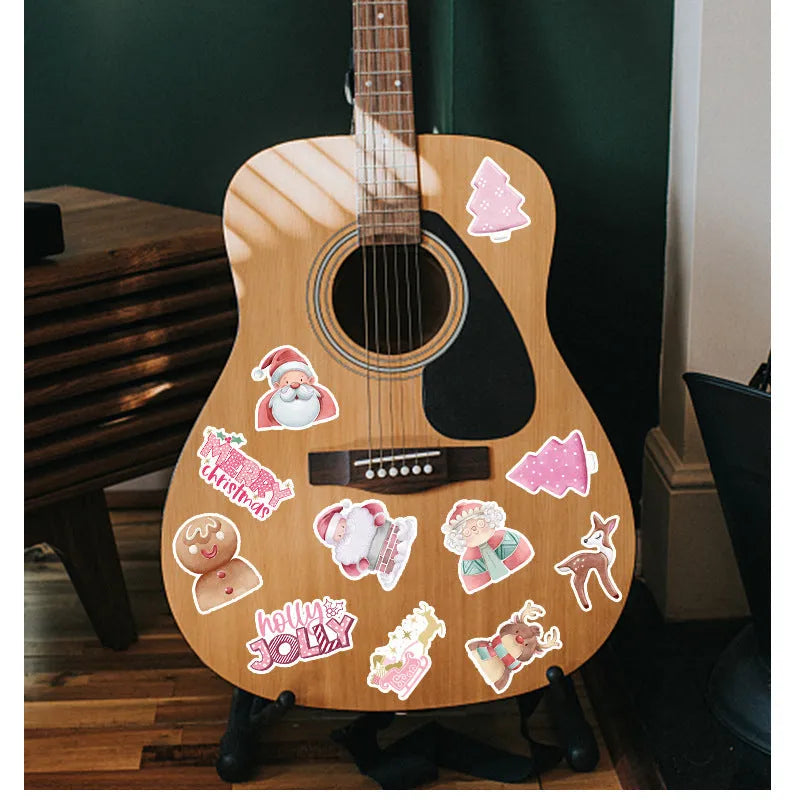 50 Christmas decoration stickers showing cute designs for cars phones computers