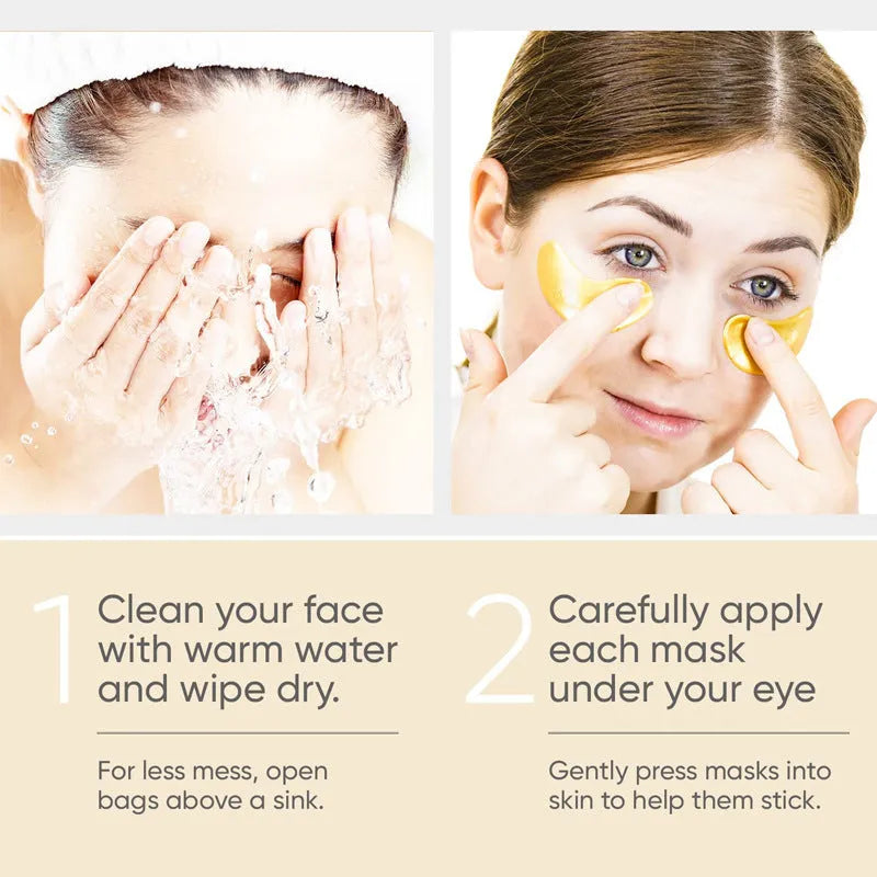24K gold thin sheet eye mask patch 20 pairs for under-eye eye bag and wrinkle care