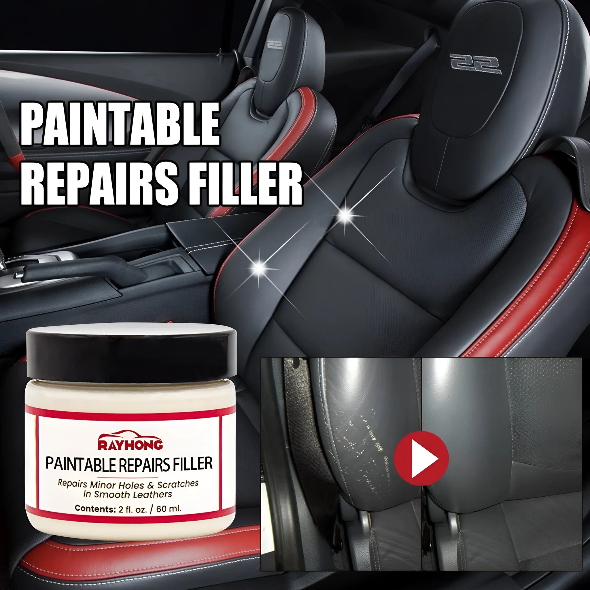 60ml leather repair paste tube for car seat and sofa scratch repair