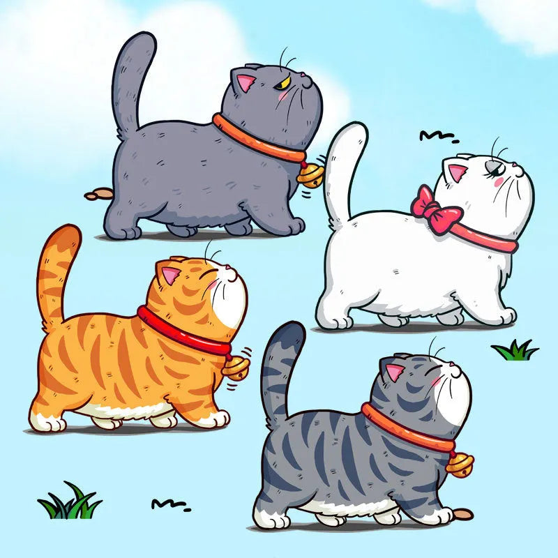 Car sticker with five climbing cats design in waterproof PVC adhesive material