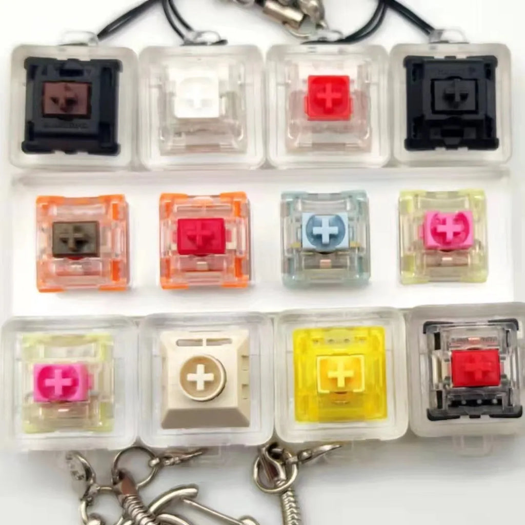 Yellow resin cheese character key cap for mechanical keyboards on a white background.